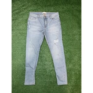 Asos Design Blue Men's Skinny Jeans 5 Pocket Size‎ 34X32 Zip & Button